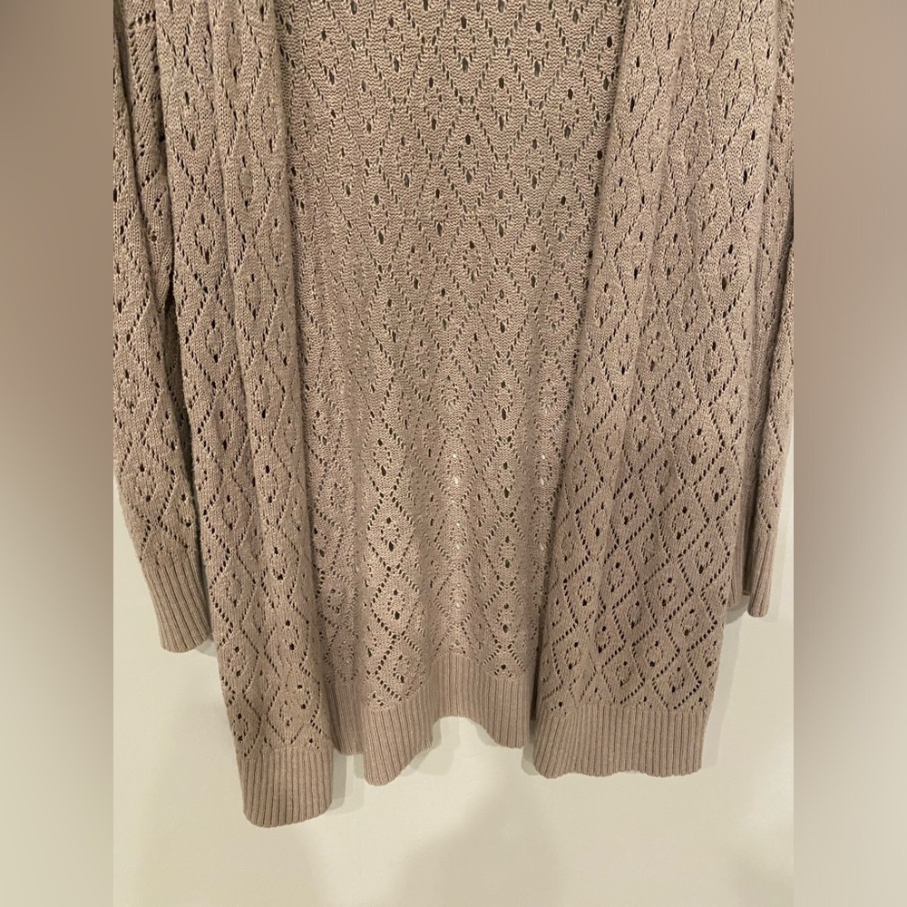 Torrid - Taupe Pointelle Button Front Boyfriend C… - image 3